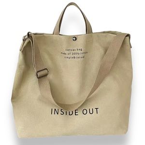 Simply delicious! Extra large 100% cotton Canvas bag w/shoulder straps+handles.